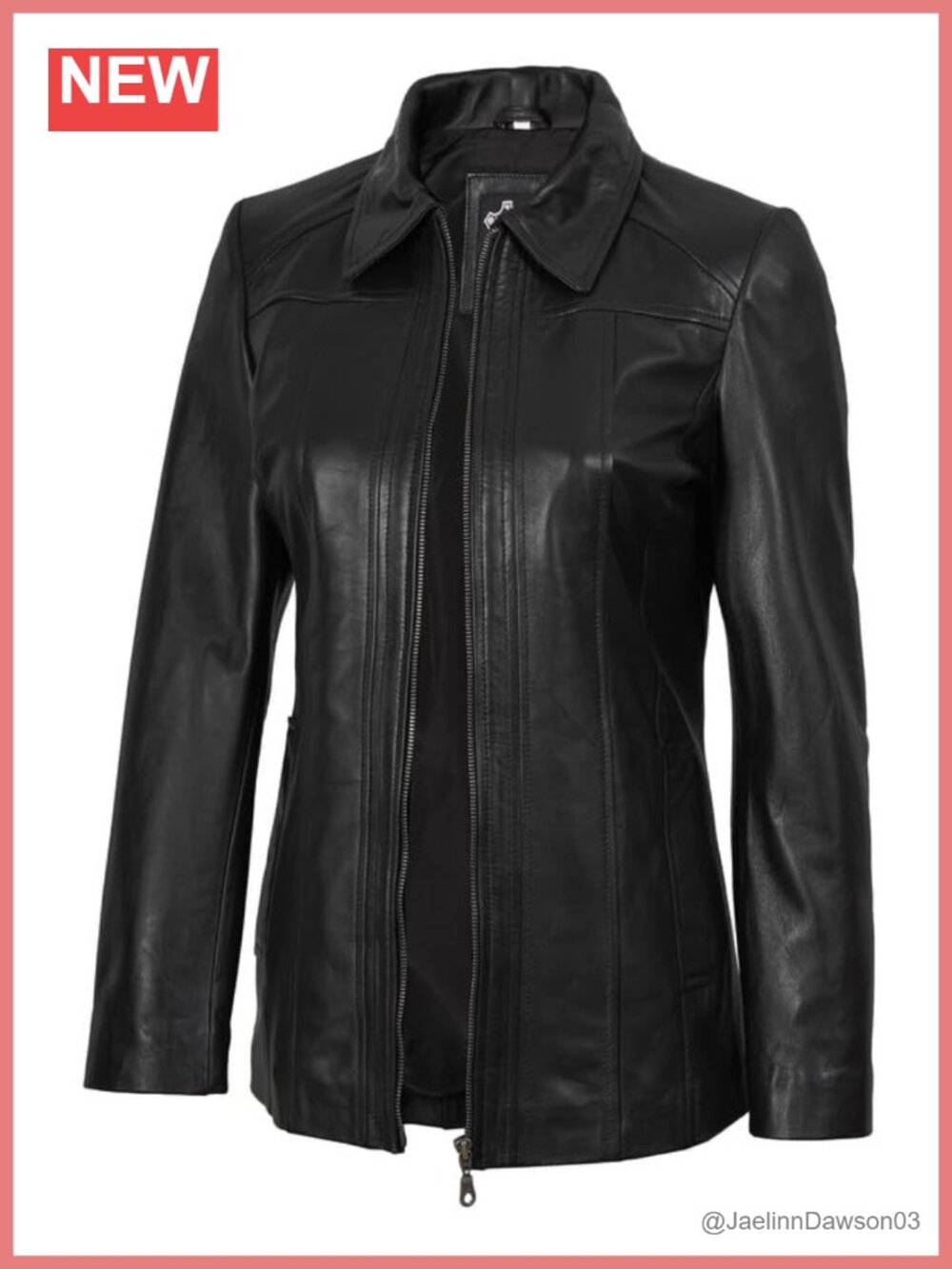 Lambskin Leather Jacket Women Long Real Leather Car Coat Waxed Vintage